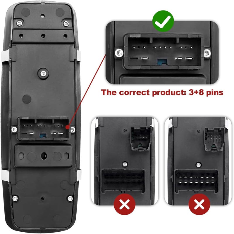 Hsbang Power Window Switch Compatible with 2015-2022 Jeep Cherokee,2015-2017 Chrysler 200,2011-2020 Chrysler 300,2011-2019 Dodge Charger,2016-2018 Ram 2500/3500/4500/5500,Replaces 68231805AA,68271206AB - Image 3